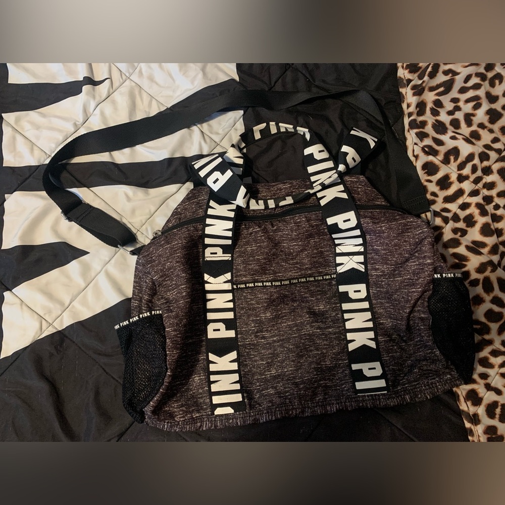 PINK Victoria's Secret Heathered Black Travel Bag